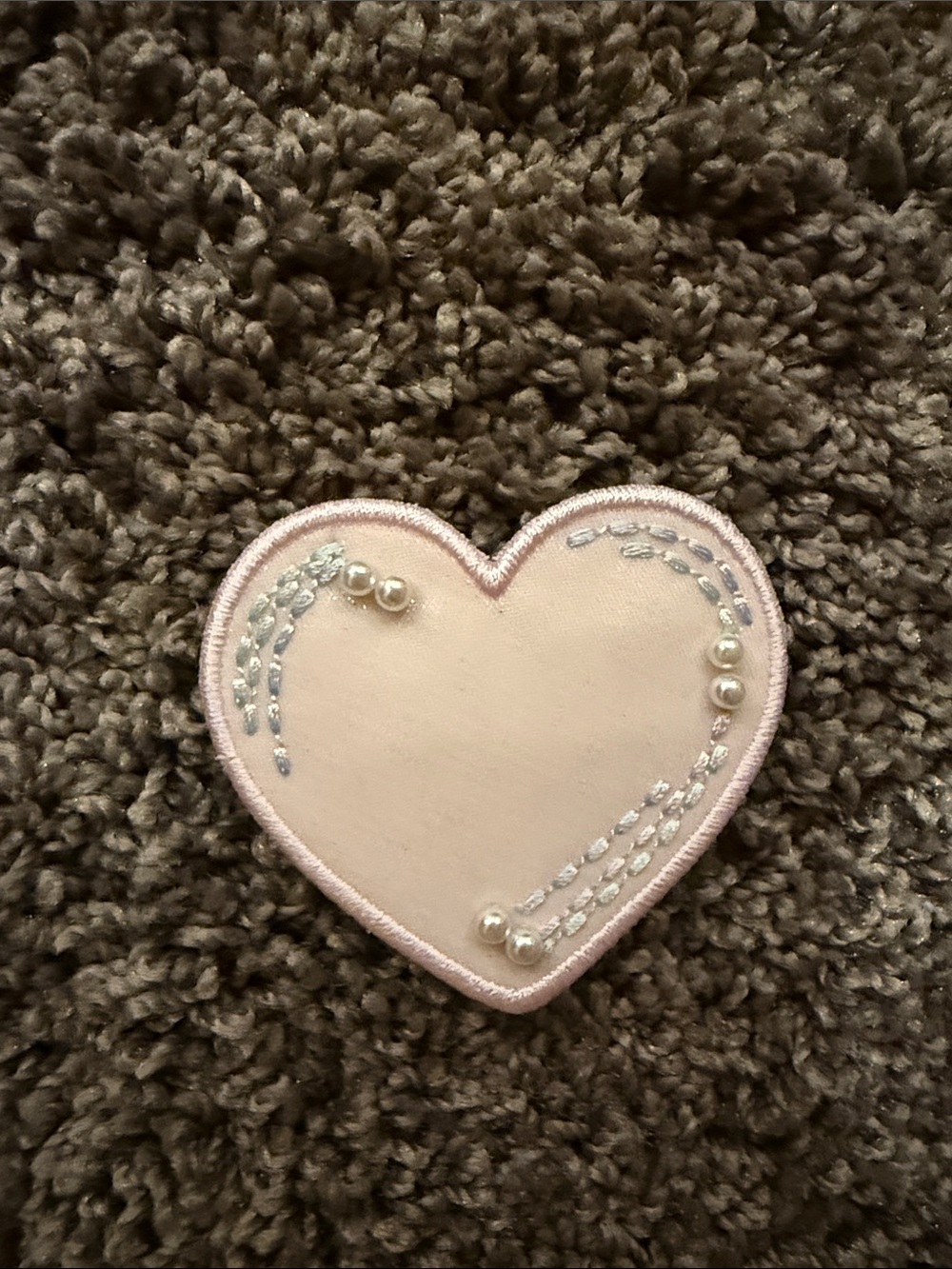 New stoney clover lane heart pearl embellished embroidered patch